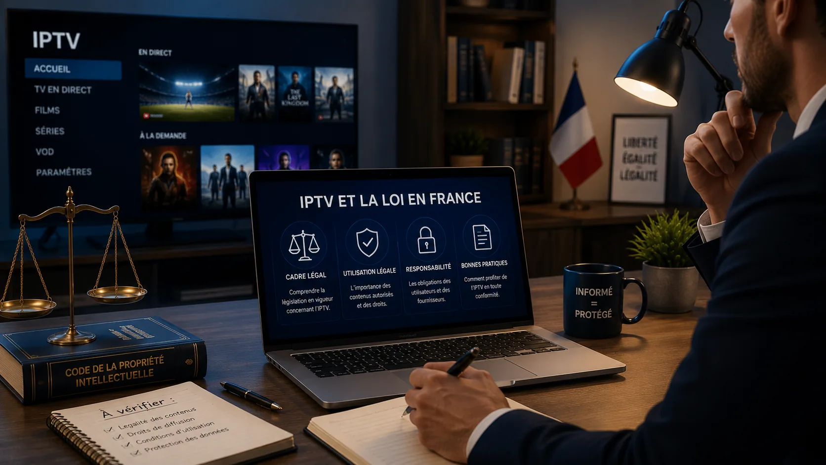 Illustration sur l'IPTV et la réglementation en France